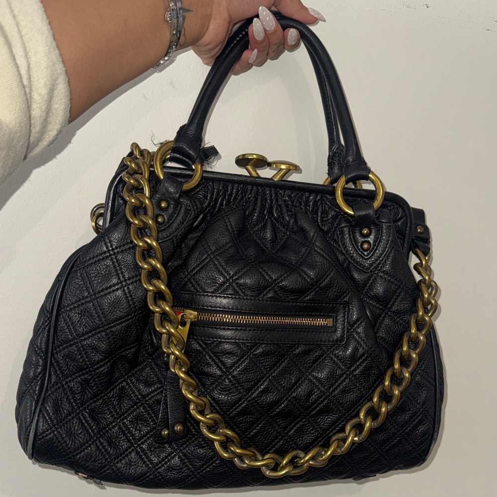 Black Quilted Handbag with Gold Chain MARC JACOBS